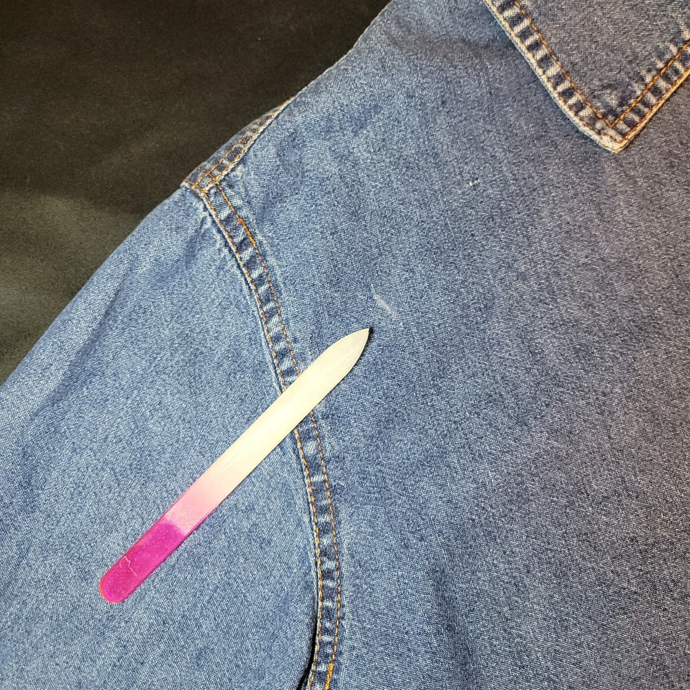 Denim Cat Theme Hobby Button Down Jacket Embroide… - image 5